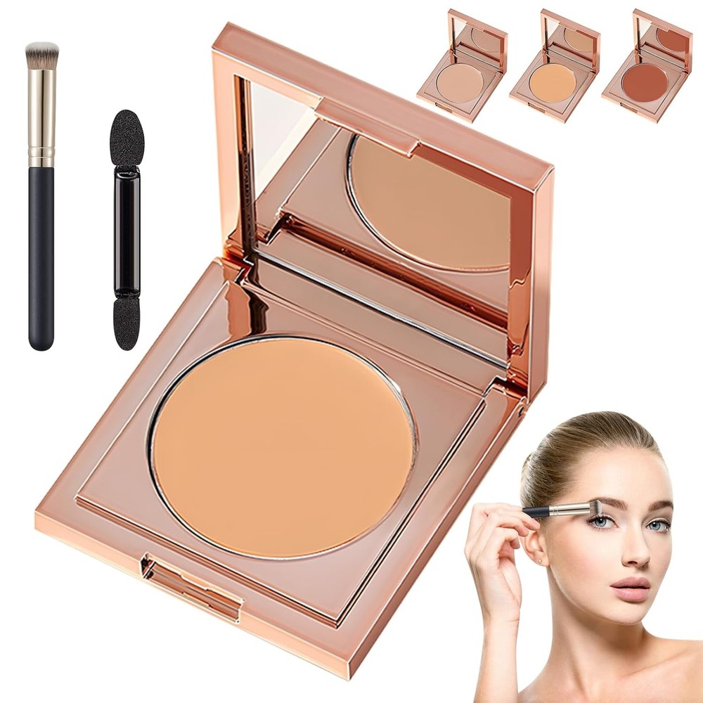 Dark Circle Corrector – CC Undereye Concealer Medium Tan Peach + Brush