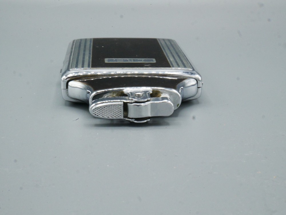 Vintage Ronson Cigarette Case Lighter Brown Enamel Silver