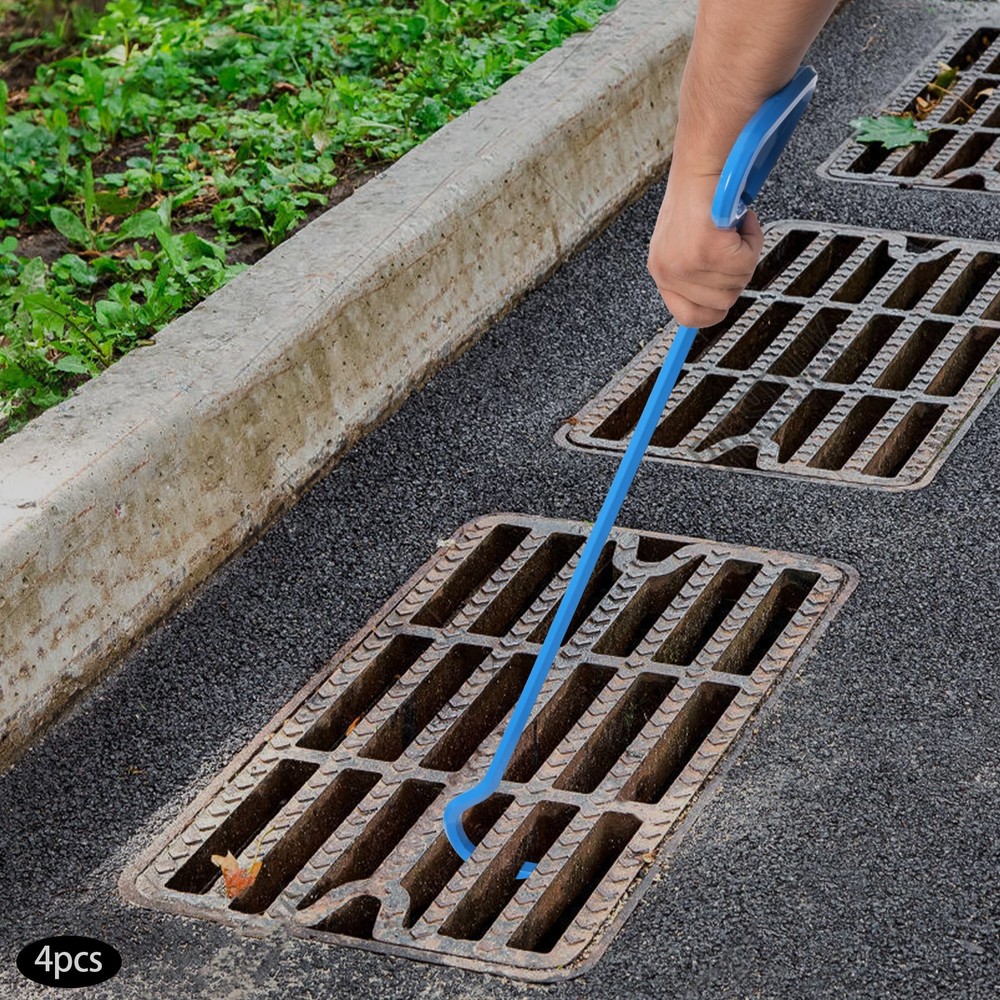 4pc Manhole Cover Hook Tool Versatile Lifting Hooks Tool Hook 76.2cm/30in