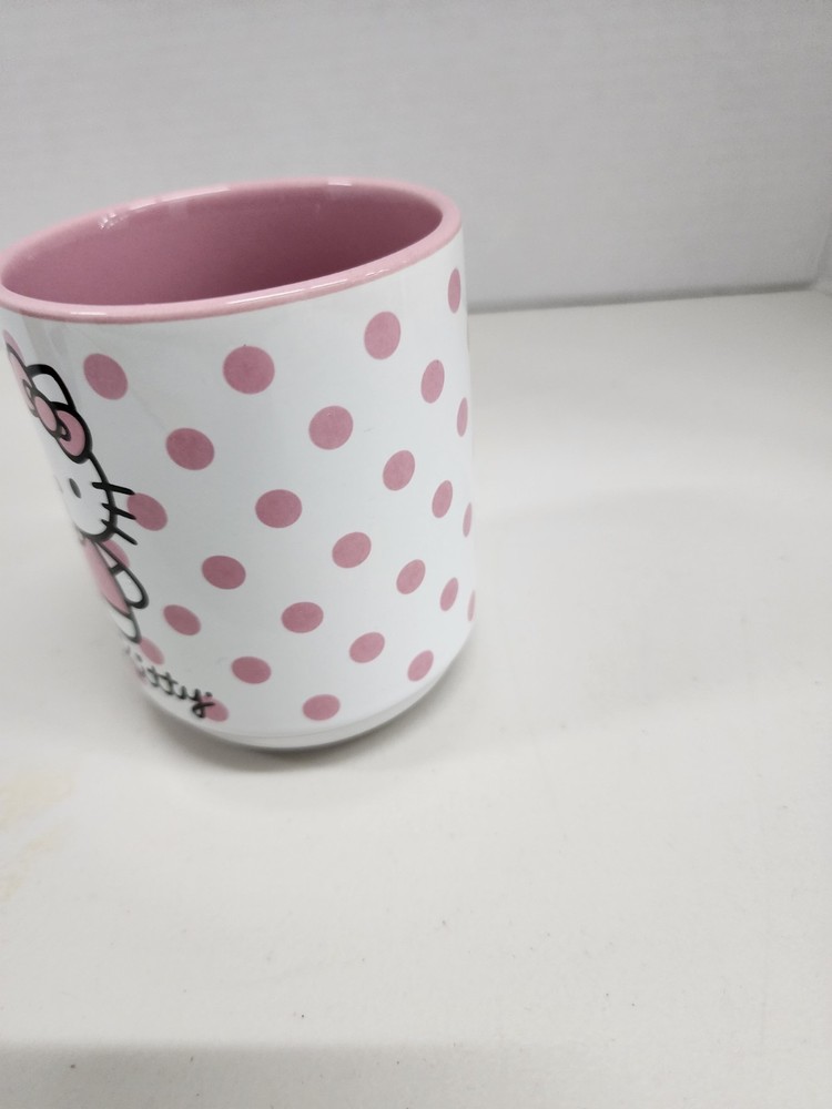 Ceramic Mug Is A Hello Kitty Themed Drinkware Item Pink White