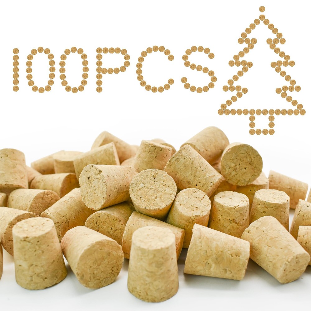 Tapered Cork Stoppers Natural Soft Wine Corks Making Crafts Replacement 100 PCS