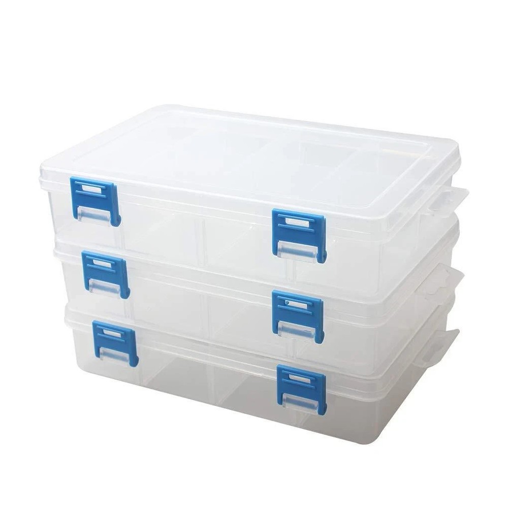 3 Pack Plastic Parts Storage Case And Adjustable Divider Box For Hardware And Cr