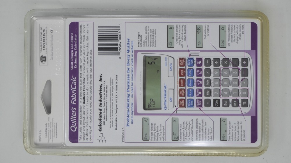 Quilter’s FabriCalc Quilt Design & Fabric Estimator NEW *READ DESCRIPTION*