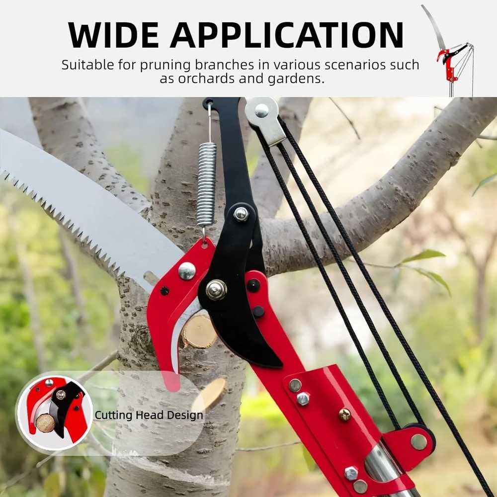 15.7’’ Pole Saws for Tree Trimming - Dual-Pulley Tree Pruner, Tree Trimmers Long