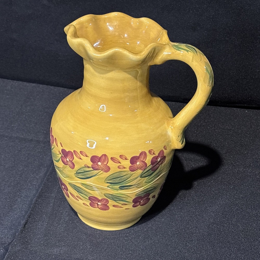 Le Provance Hand Painted Flower Pitcher