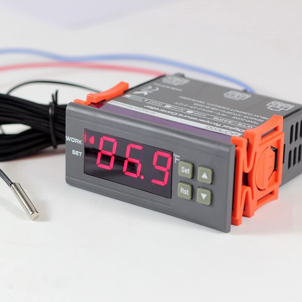 12V Digital Temperature Controller 10A Relay with Fahrenheit Sensor