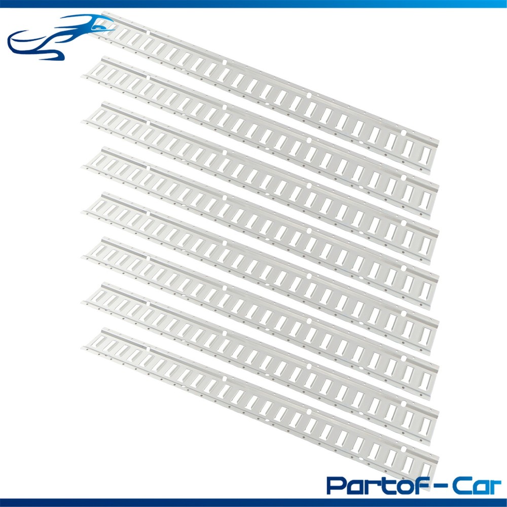 Silver Galvanized E Track Tie Down Rails 8 Pack 4 Feet 2000 lbs Capacity Steel