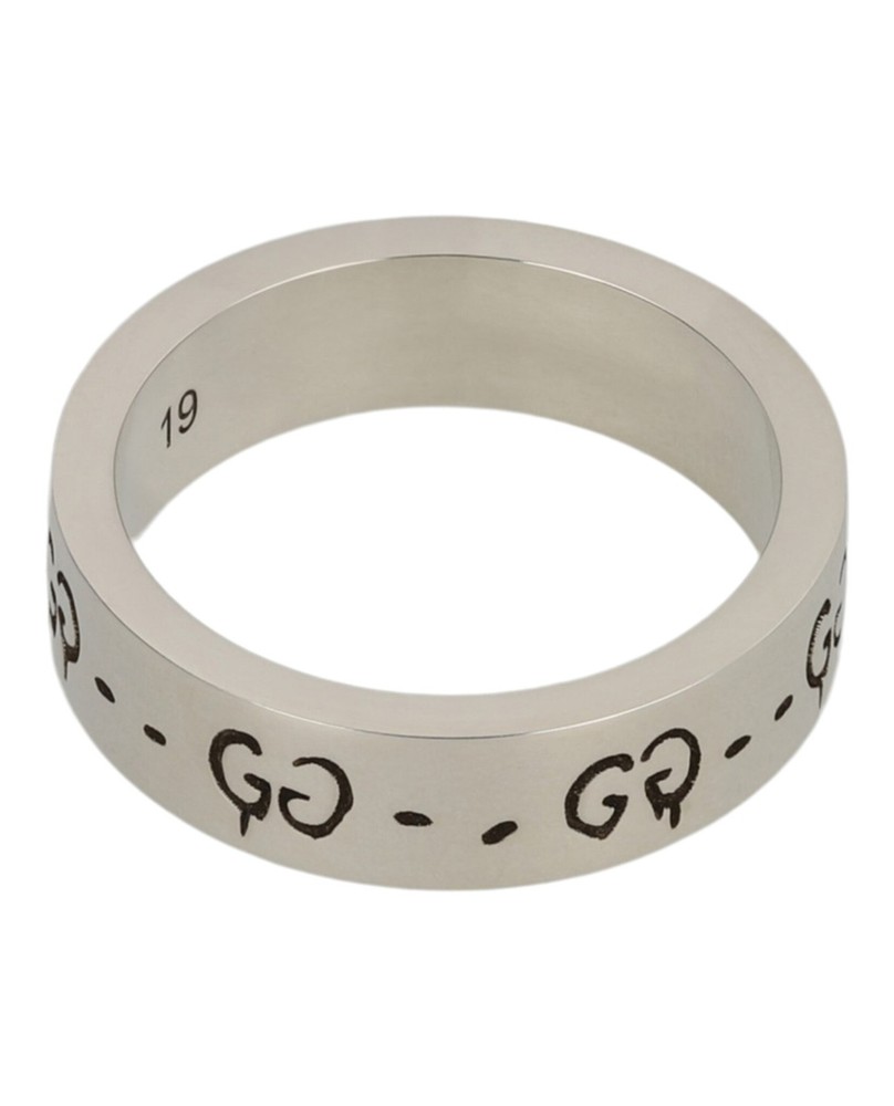 Gucci Womens Sterling Silver Ghost Ring 6MM