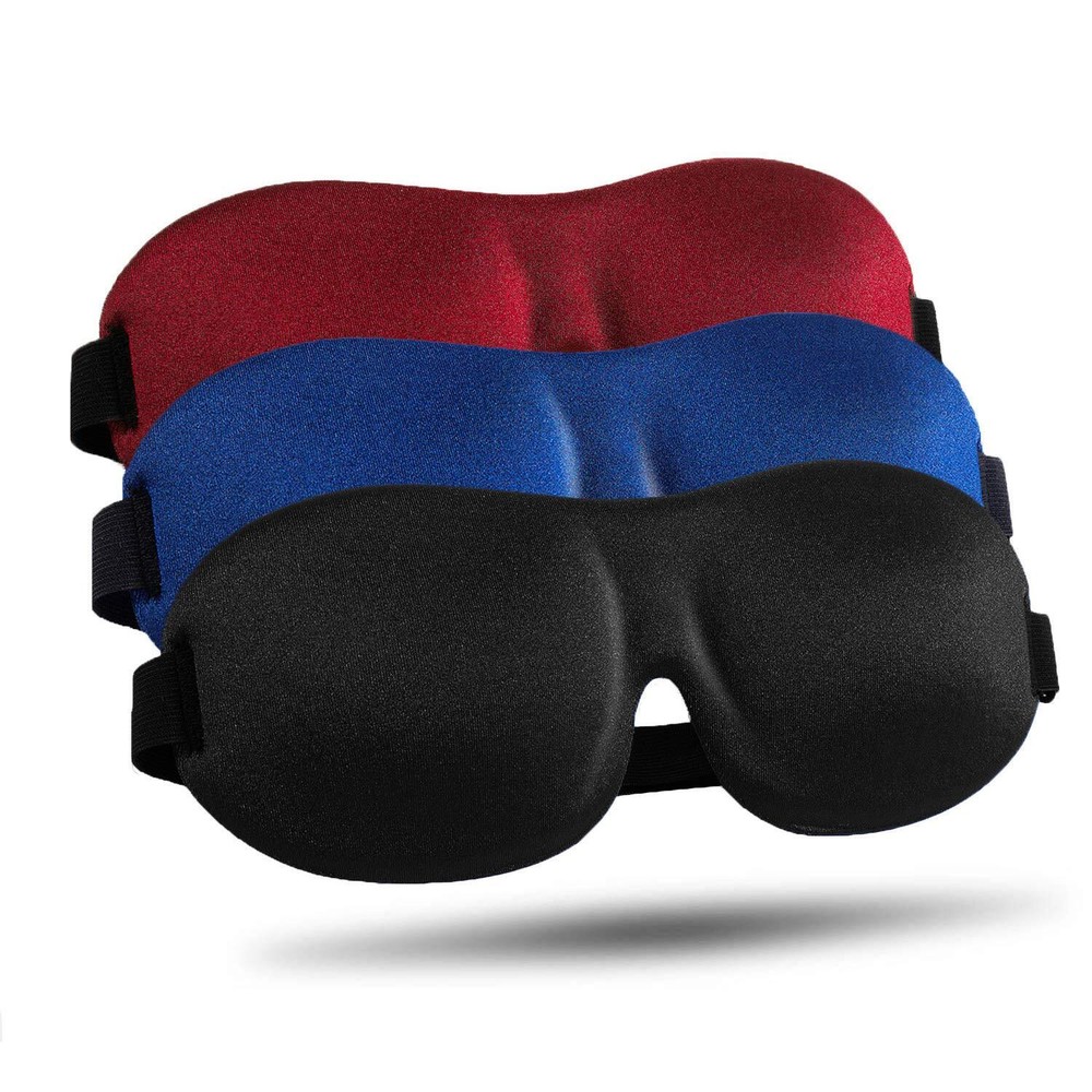 3 Pack Sleep Mask 3D Contoured Blinder & Blindfold Super Soft Masks