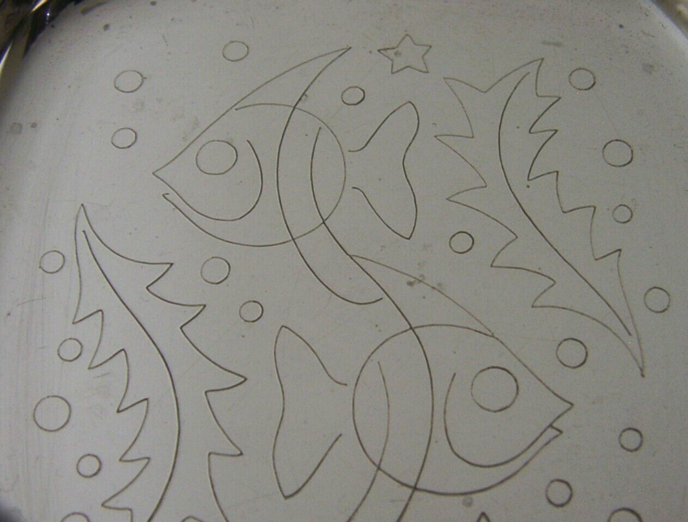 A E JONES SOLID STERLING SILVER FISH DISH 1960 GEOFFREY BELLAMY DESIGNED