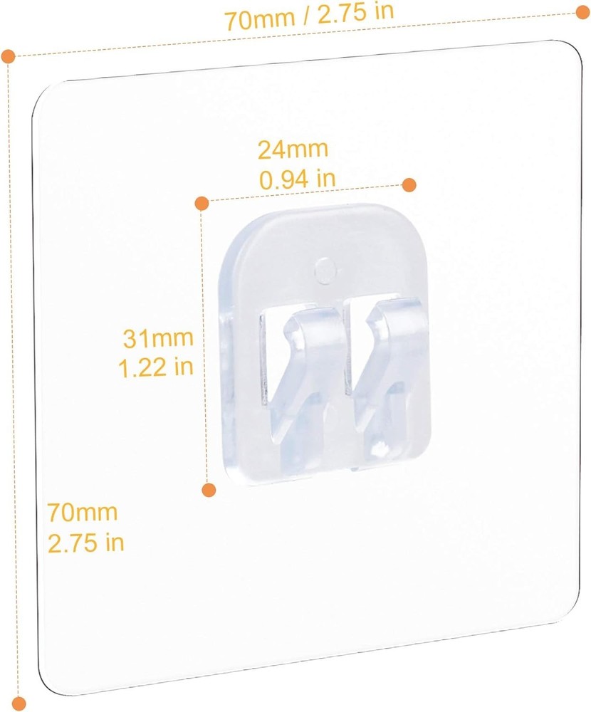 Easy Remove 4 Pack Shower Caddy Hooks - Durable Adhesive Wall Mount for Bathroom