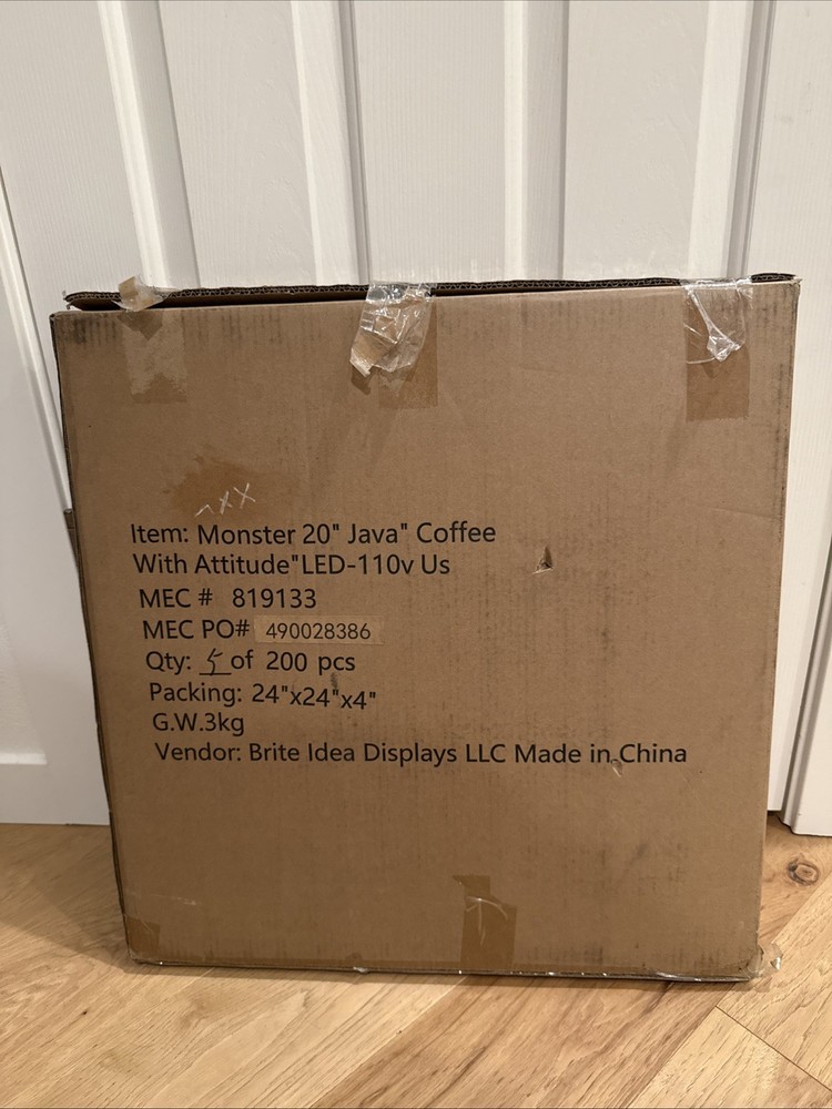 Monster Energy Java Coffee With Attitude 20” Lightup LED Display Sign New W/Box