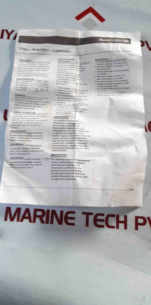 C80/C85 Filter-Regulator-Lubricator