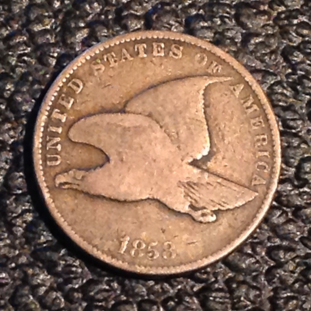 1858 US Flying Eagle Cent cd -