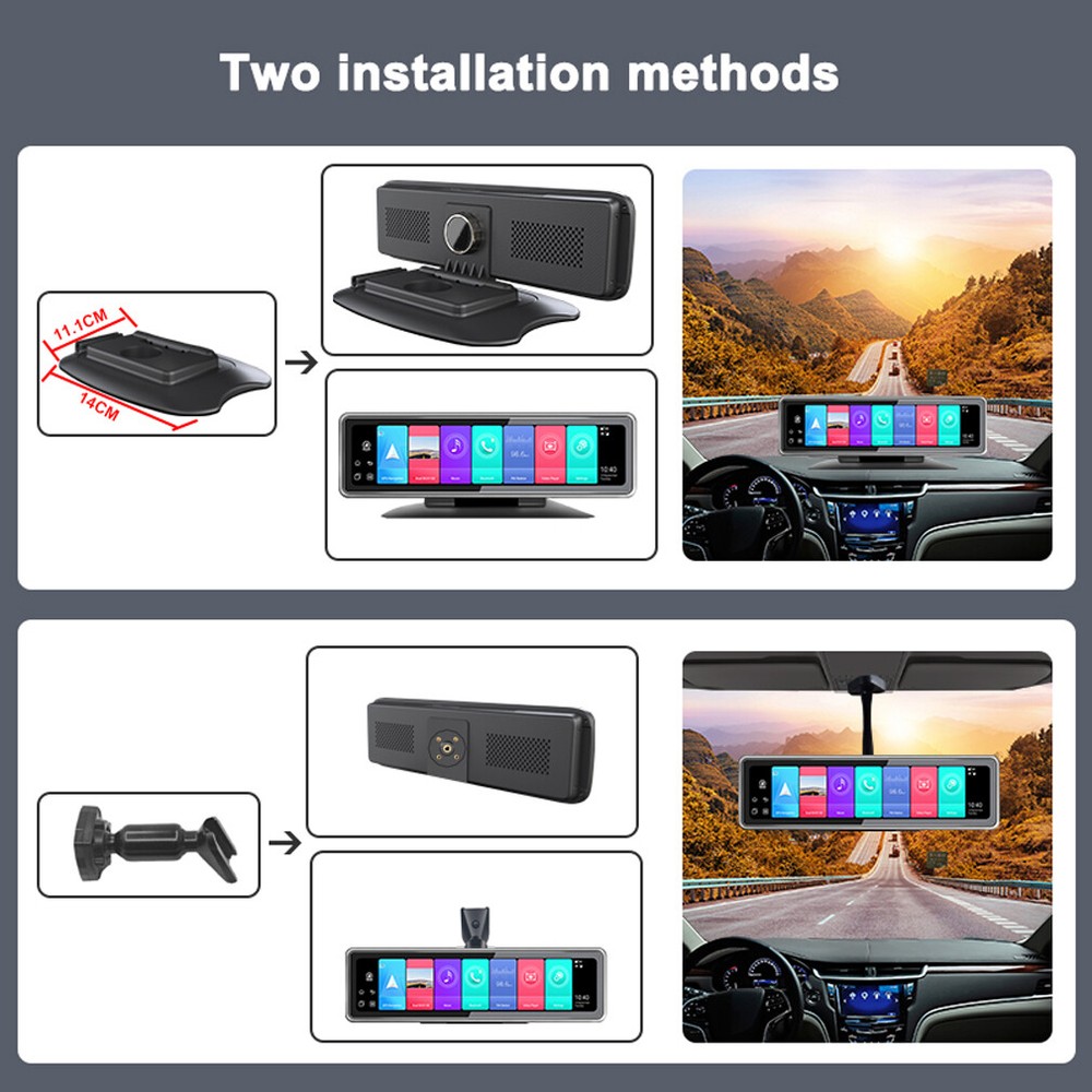 4 cameras recording Android 8.1 mirror dash camera video recorder dashboard DVR
