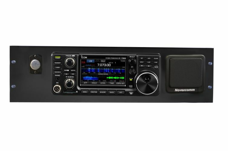 3U RACK PANEL for ICOM IC-7300 with Options - SPEAKER, 30A PS, MIC CLIP