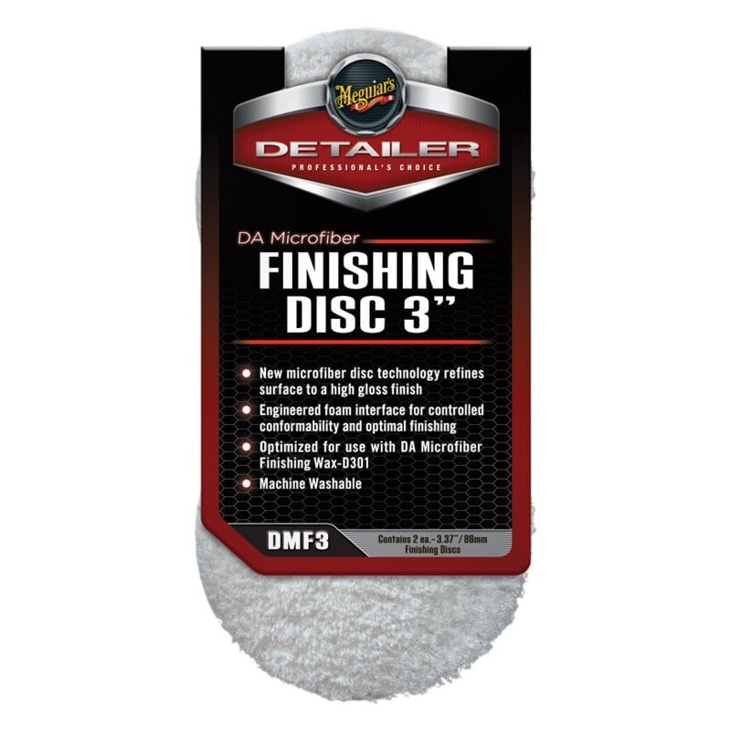 Meguiars 3" Microfiber Dual Action Hook-and-Loop Finishing Pad 2 Pieces