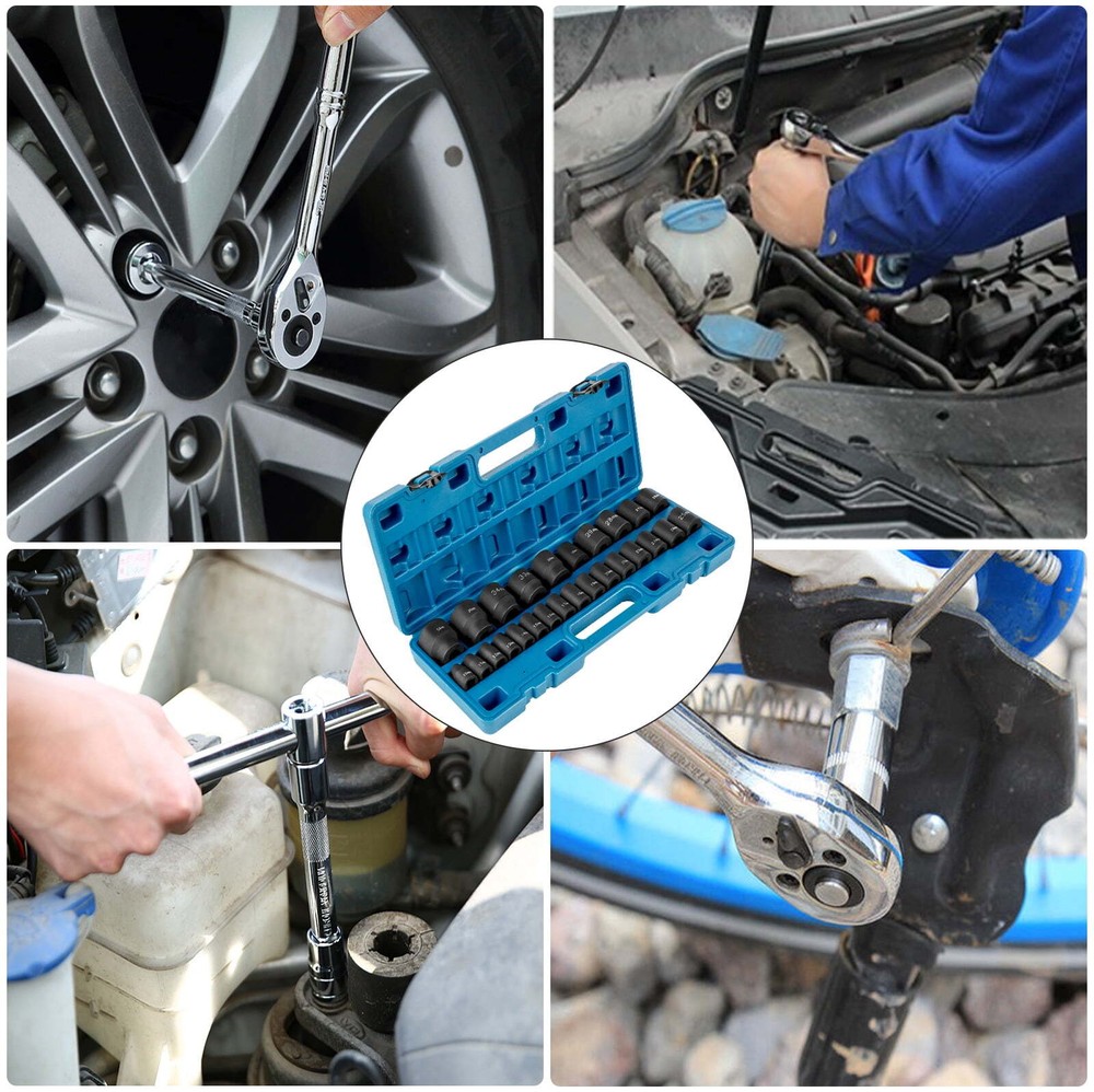 1/2-inch Chrome Finish Standard Deep Socket Wrench & Set, 43 Piece