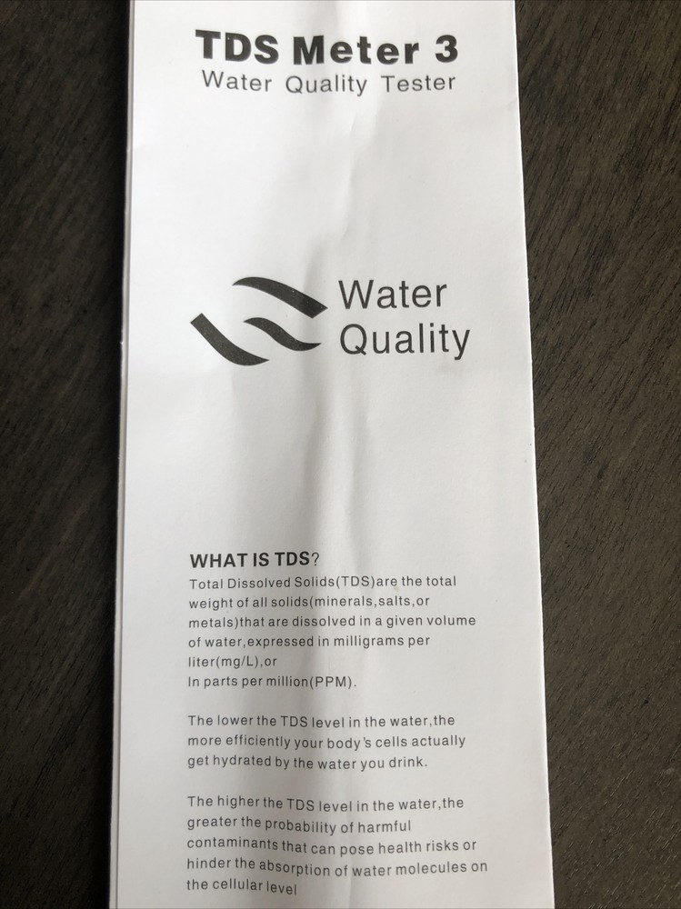 TDS Meter 3 Quality Water Tester