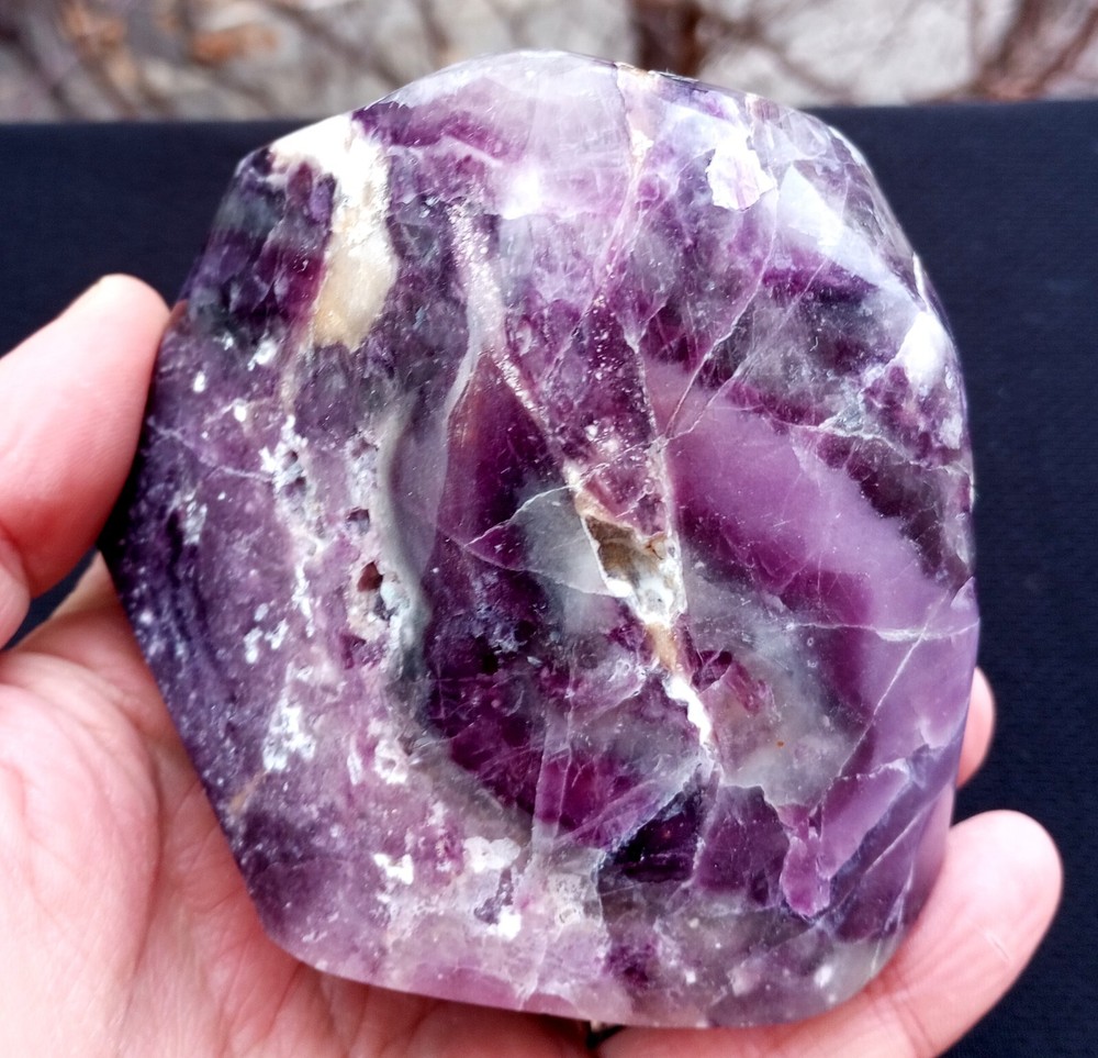 Mirror Polished Big Marvelous Banded Rainbow Fluorite Uv Reactive