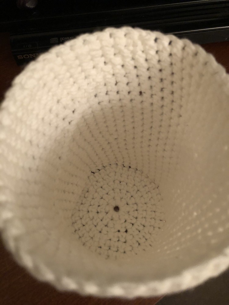 100% cotton crocheted spa container