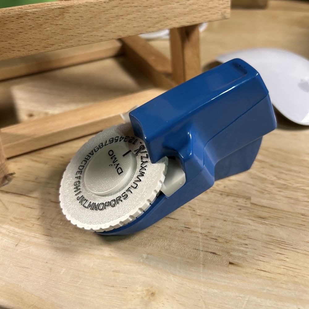 Vintage Dymo Mark IV Blue Mini Label Maker Small