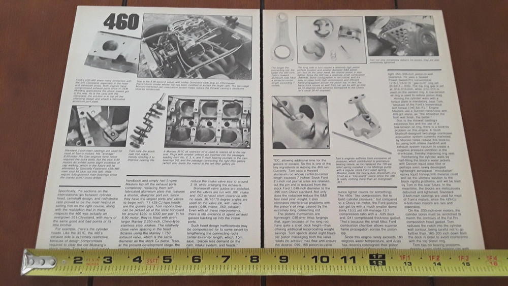 FORD 460 ENGINE - 1969 MUSTANG - ORIGINAL 1983 ARTICLE