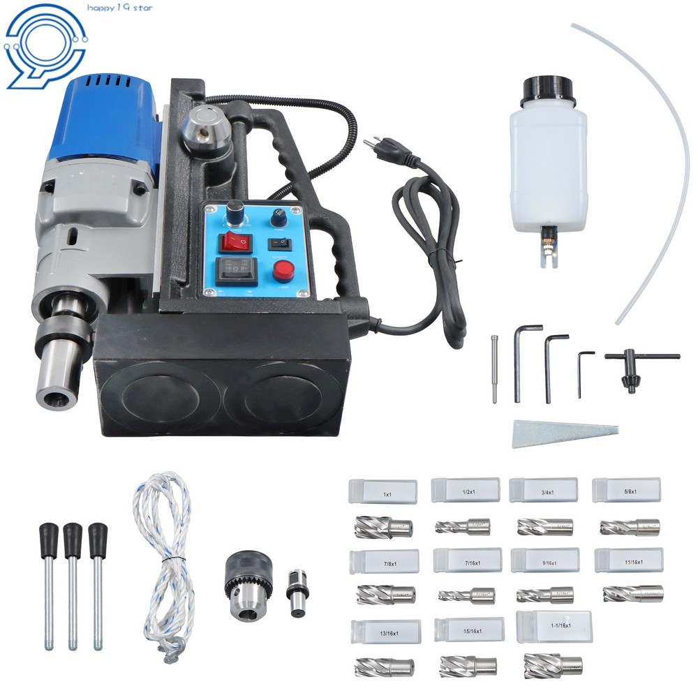 Stepless Speed & Reversible Direction MD50 Magnetic Drill Press w/ 11 Drill Bits
