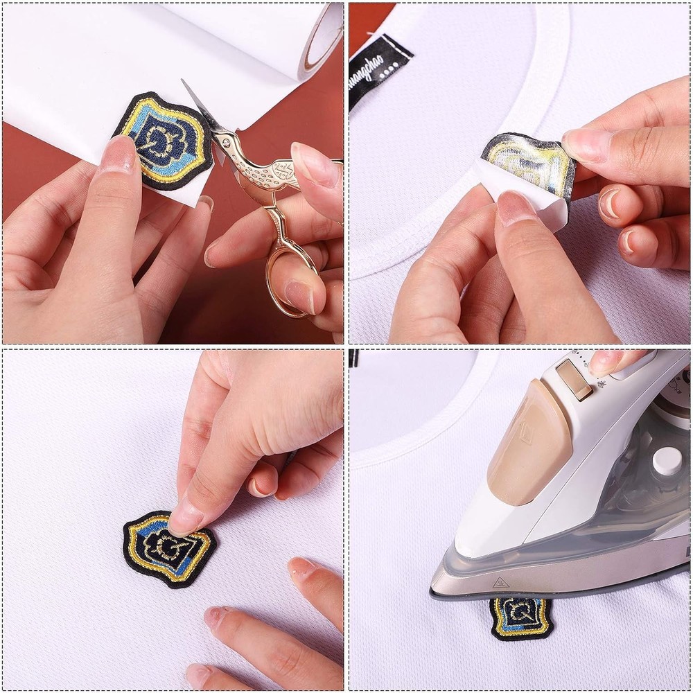 Adhesive Sheet Double Sided Iron-on Patch 8 Inch x 13 ft White