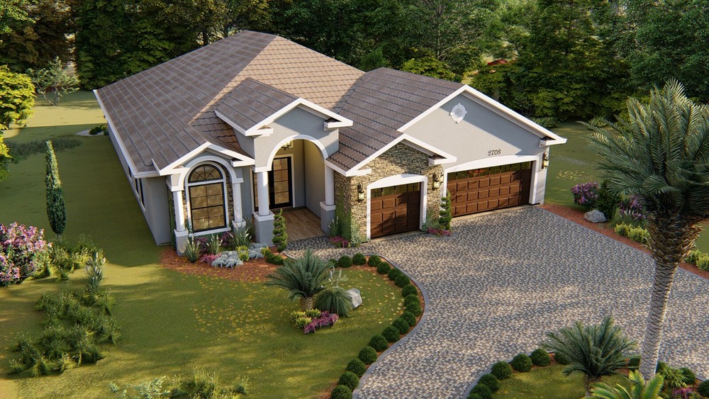 BLUEPRINTS MEDITERRANEAN HOUSE PLAN ARCHUP #106M