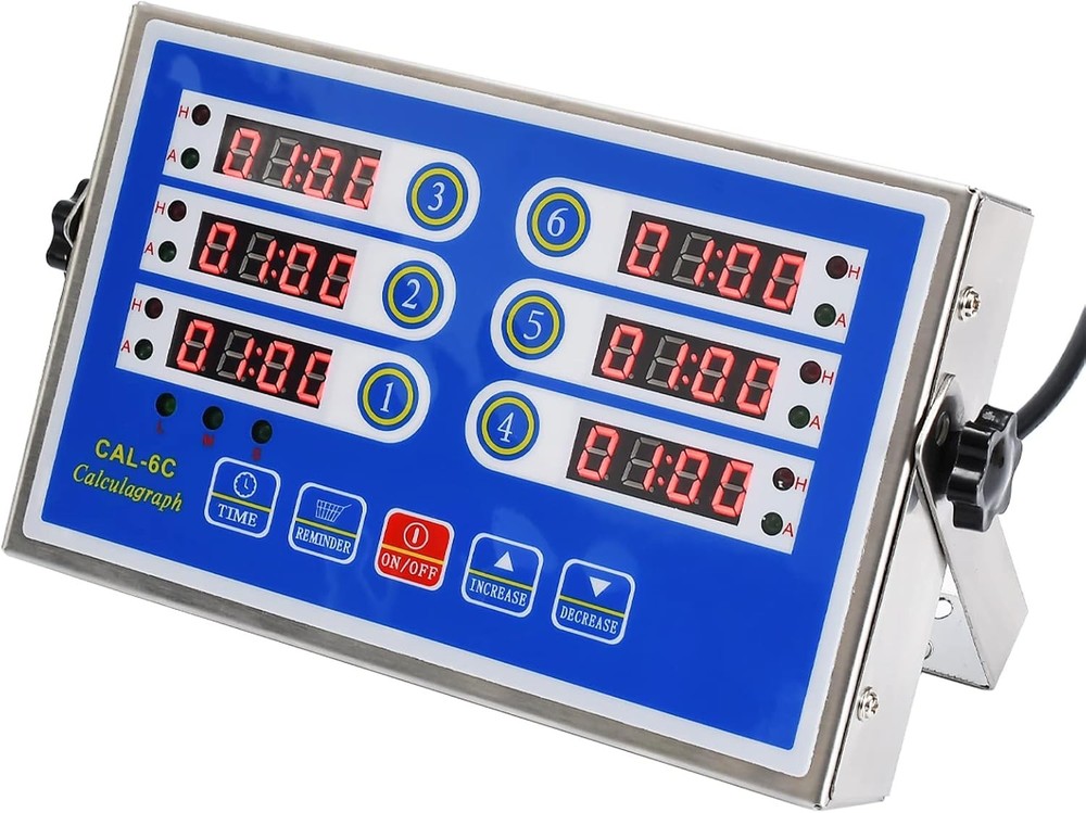 Kitchen Timer for Cooking - 6 Channel Commercial Kitchen Timer
