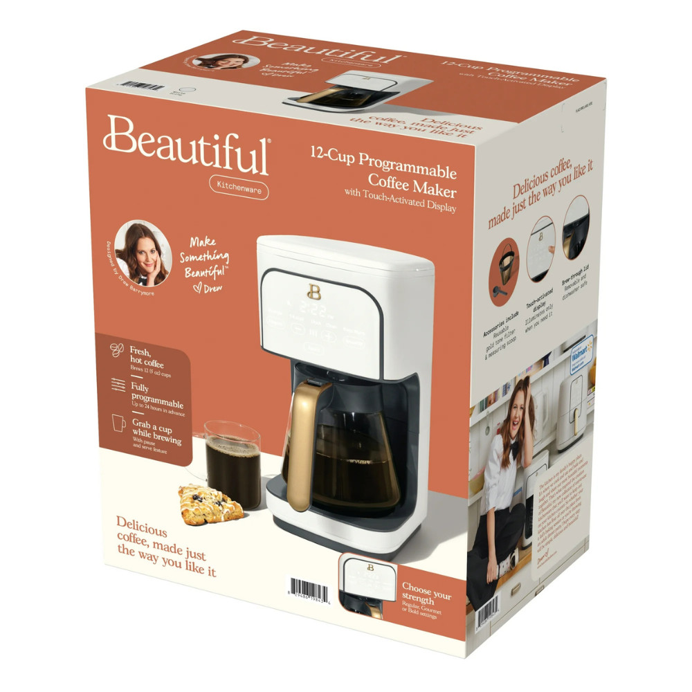 Beautiful 12-Cup Programmable Coffee Maker White Icing by Drew Barrymore Modern