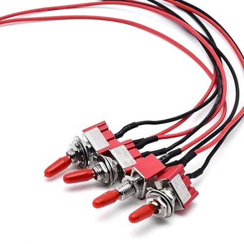 Mini Toggle Switch 4PCS 2 Position 2 Pin Latching Toggle Switch ON/Off with