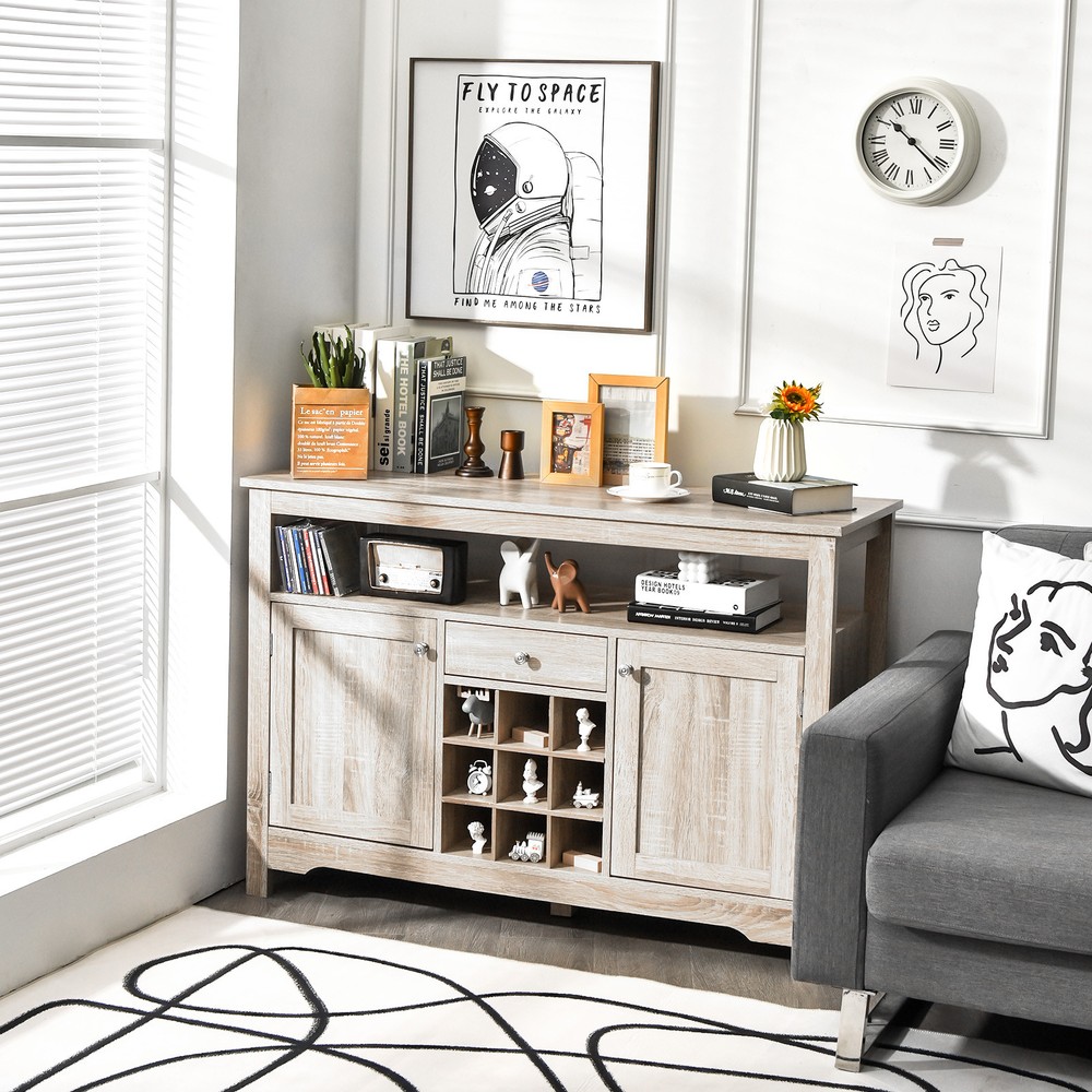 Buffet Server Sideboard Wine Cabinet Console Table Dining Concise Storage Grey