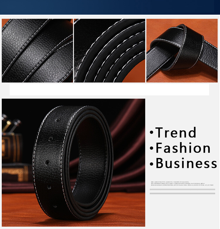 Mens Leather Belts Replacement Belt Strap without Buckle 38mm Wide