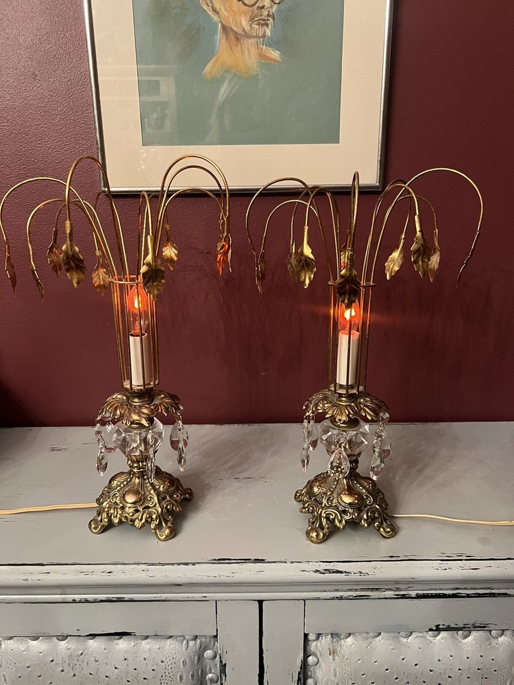 Pair Of Vintage Waterfall Style Lamps