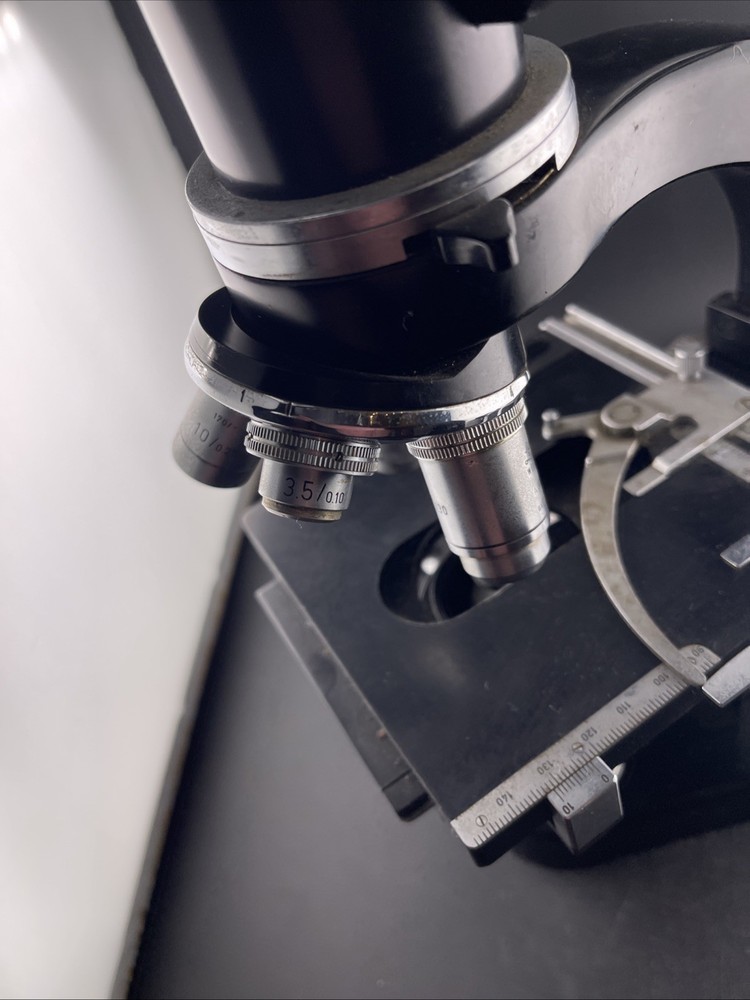 Ernst Leitz Wetzlar Binocular Microscope • Germany • 4 Objectives • Vintage Lab