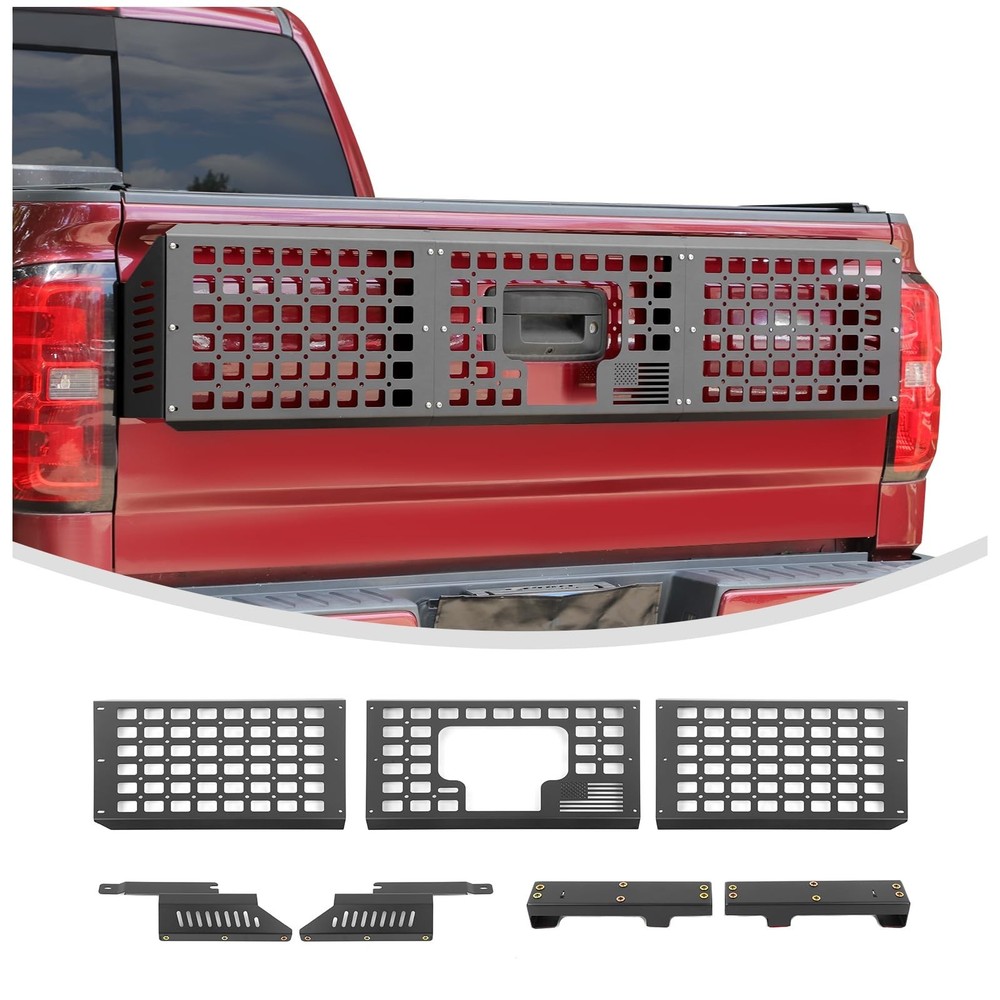Linskip Tailgate Bed Molle Expansion Panel Compatible with 2014-2018 Chevy Si...