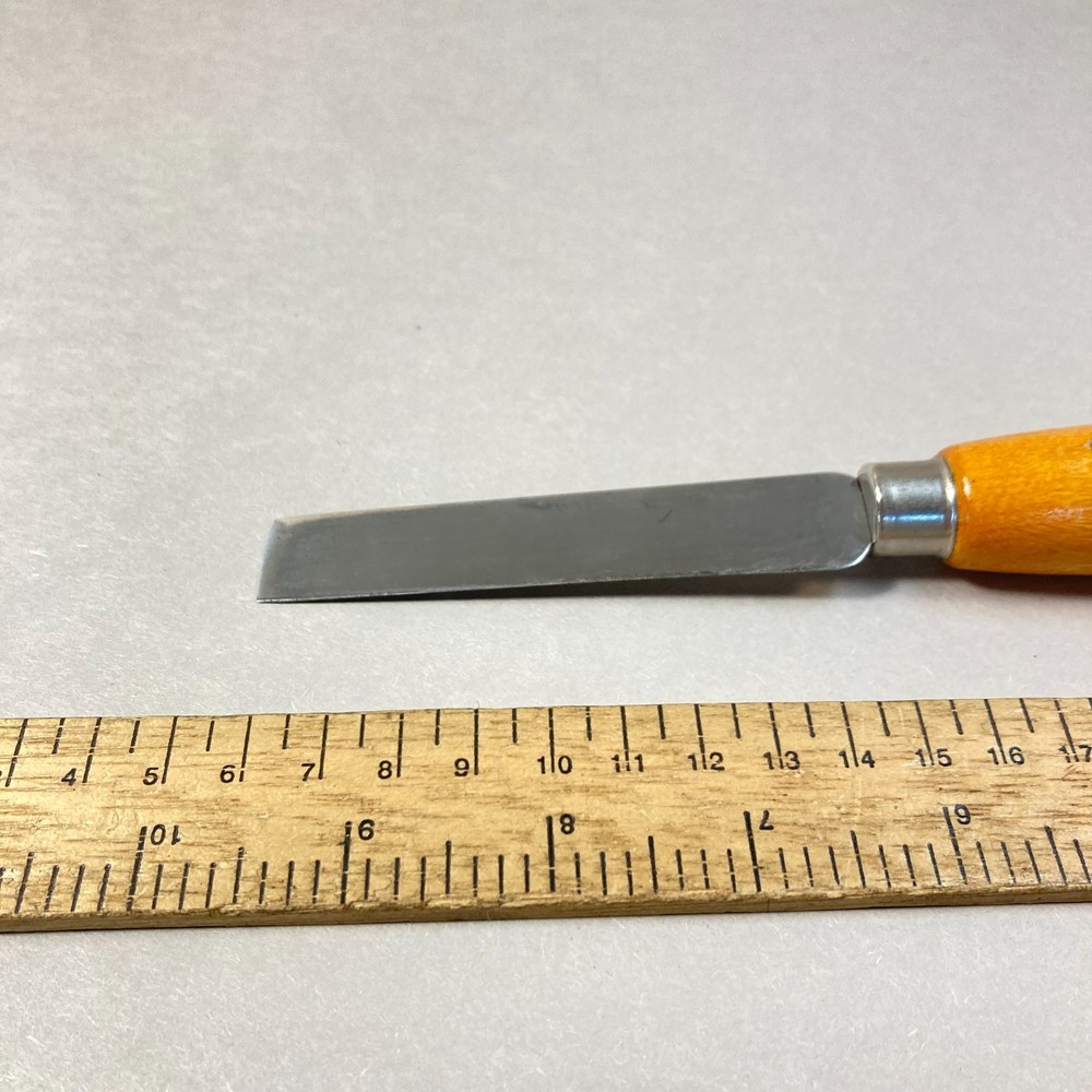 Hyde Leather Knife Shop Square Tip Blade Wood Handle