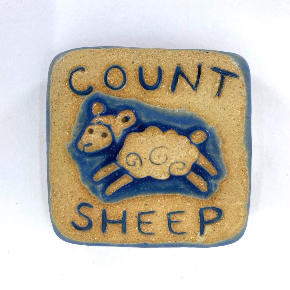 Count Sheep 2x2" Ceramic Art Tile by Gretchen Kramp