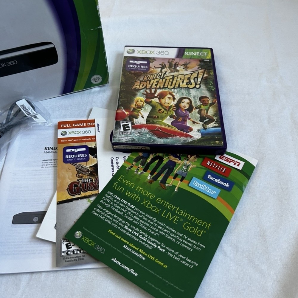 Microsoft Xbox 360 Kinect Sensor Model 1414 with Kinect Adventures Game Boxed