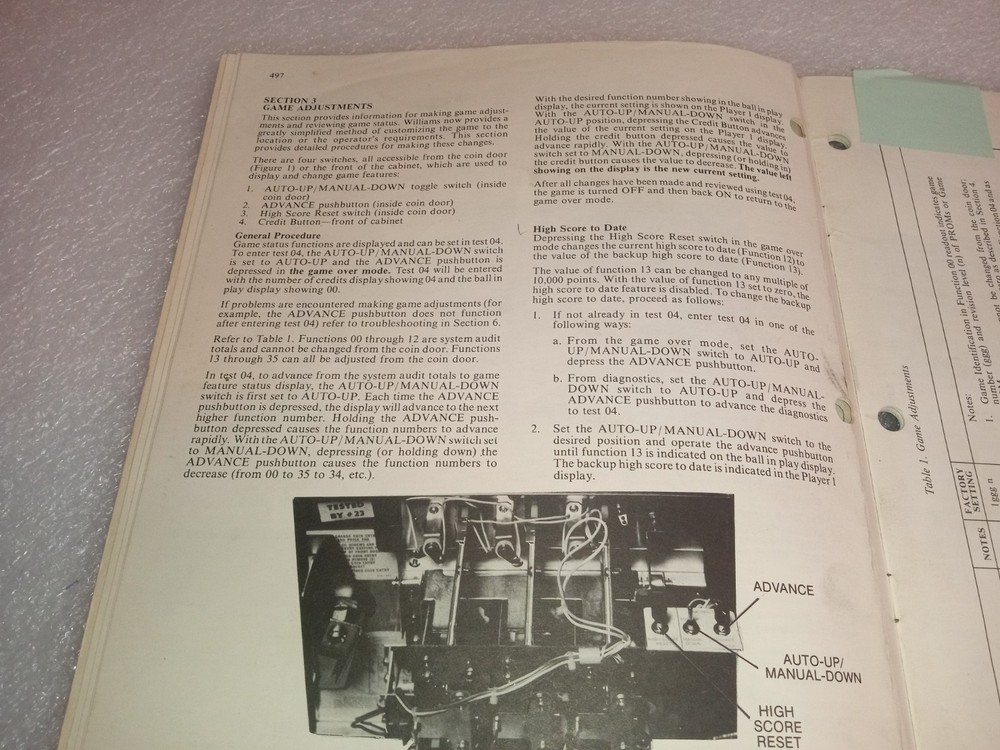 Williams Pinball Machine Flipper Maintenance and Service Manual 1980 Solid State