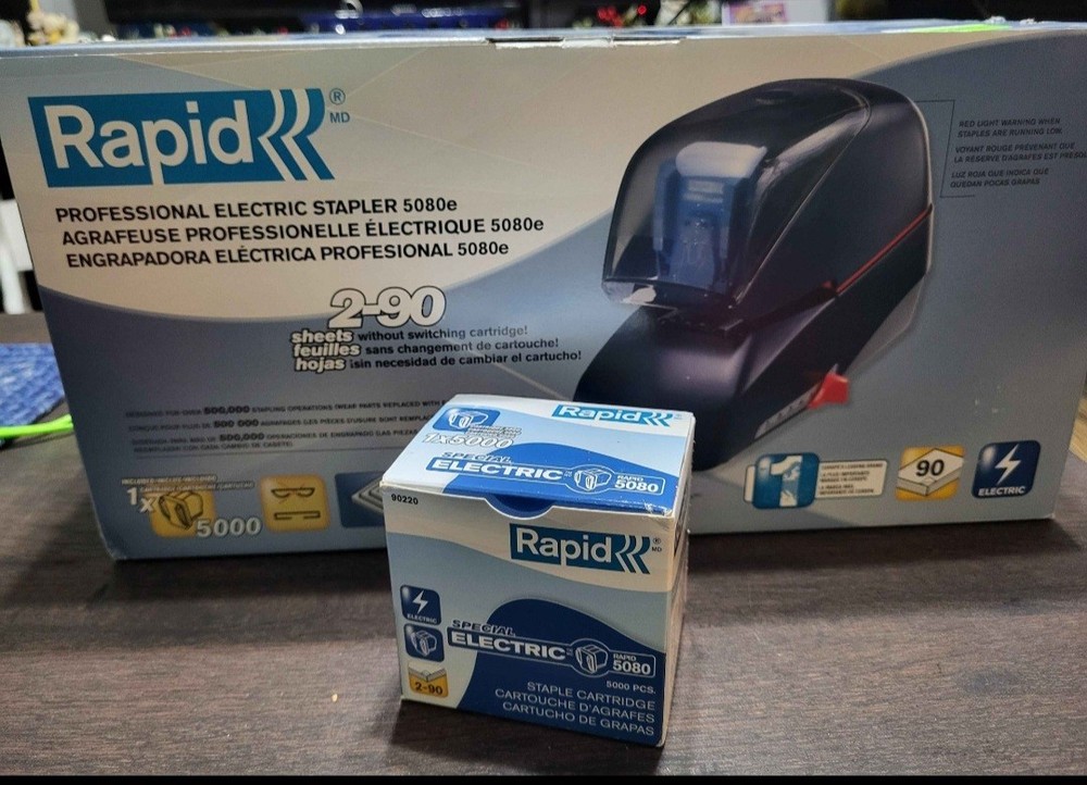 Rapid 5080e Professional Electric Stapler - 5000 Staple Capacity. 2-90 Sheets