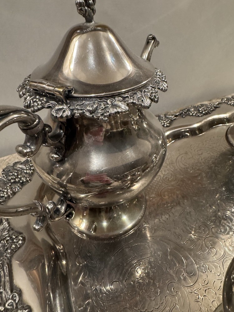 Birmingham 5 piece Tea set Silver on copper