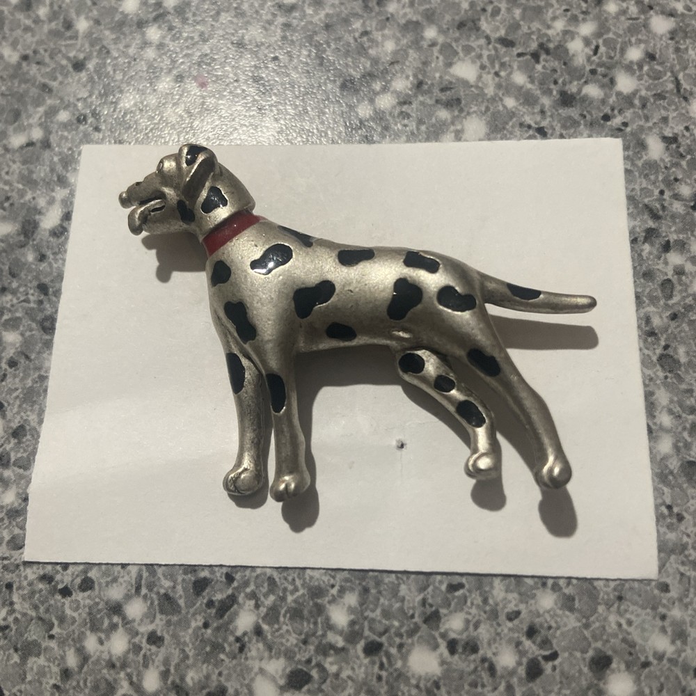 Silver toned Dalmatian lapel pin