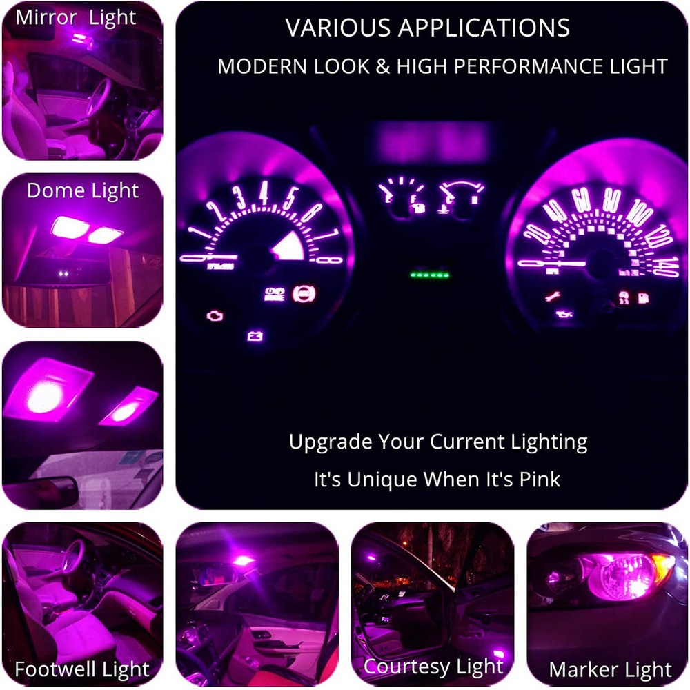 10X 74 T5 2721 LED Bulb Dash Lights w/ PC74 Socket Instrument Panel Gauge Light