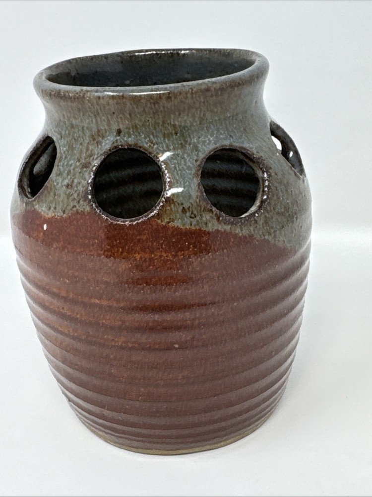 Red / Gray Velasquez Signed Studio Art Pottery Vase