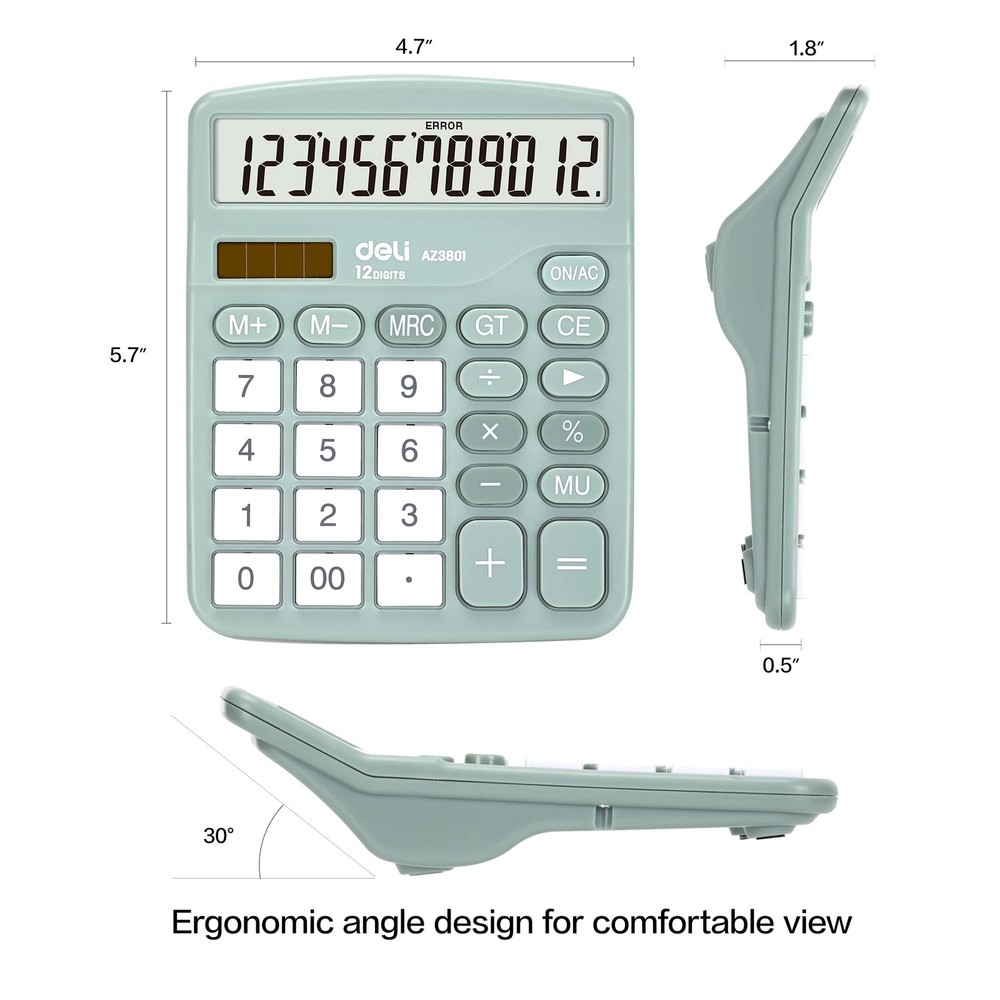 Calculator, Standard Function Desktop Calculators with 12 Digit Large LCD Dis...