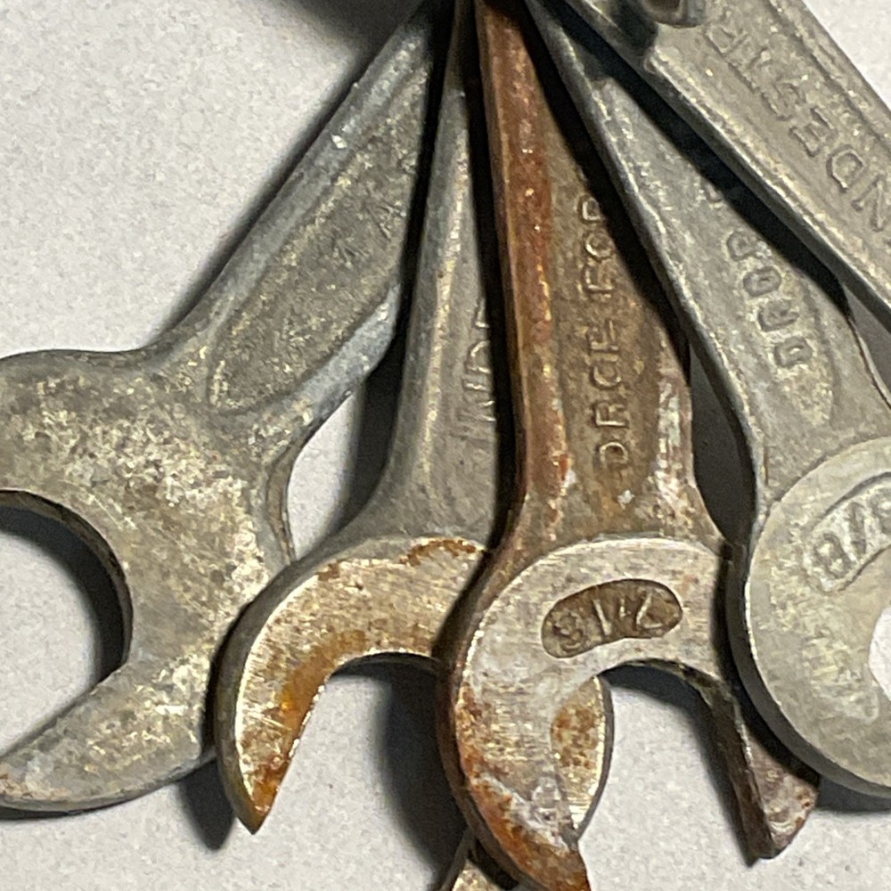 Vintage Indestro "Select Steel" drop-forged box-end wrenches