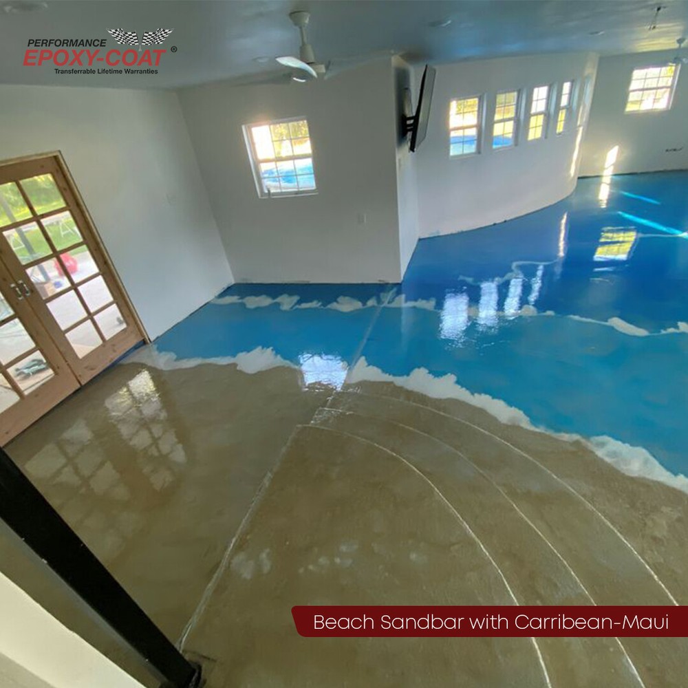 Metallic Full Epoxy Floor Coating Kit 300 sq. ft. MEDIUM BLUE Base Coat